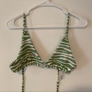 Shein Green Tiger Stripe Bikini